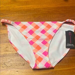 Cupshe Pink and Orange Checkered Bikini Bottom